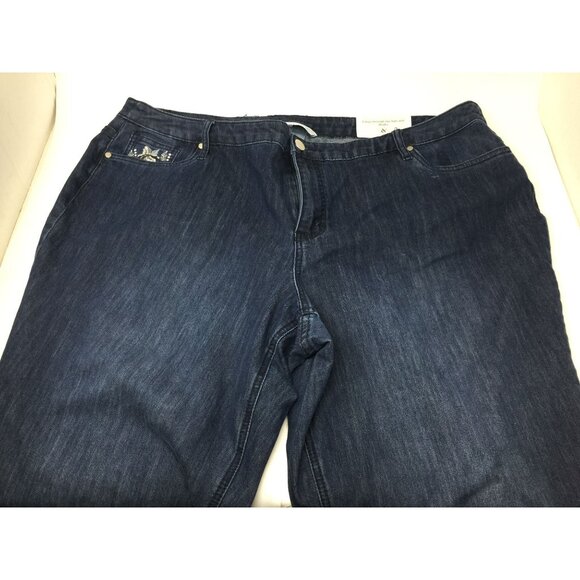 CJ Banks Womens Shaped Fit Mid Rise Straight Jeans Size 24W Nwt - Picture 4 of 12